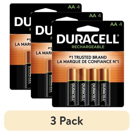 (3 pack) Duracell DX1500B4N Rechargeable Staycharged Nimh Batteries, Aa, 4/Pack