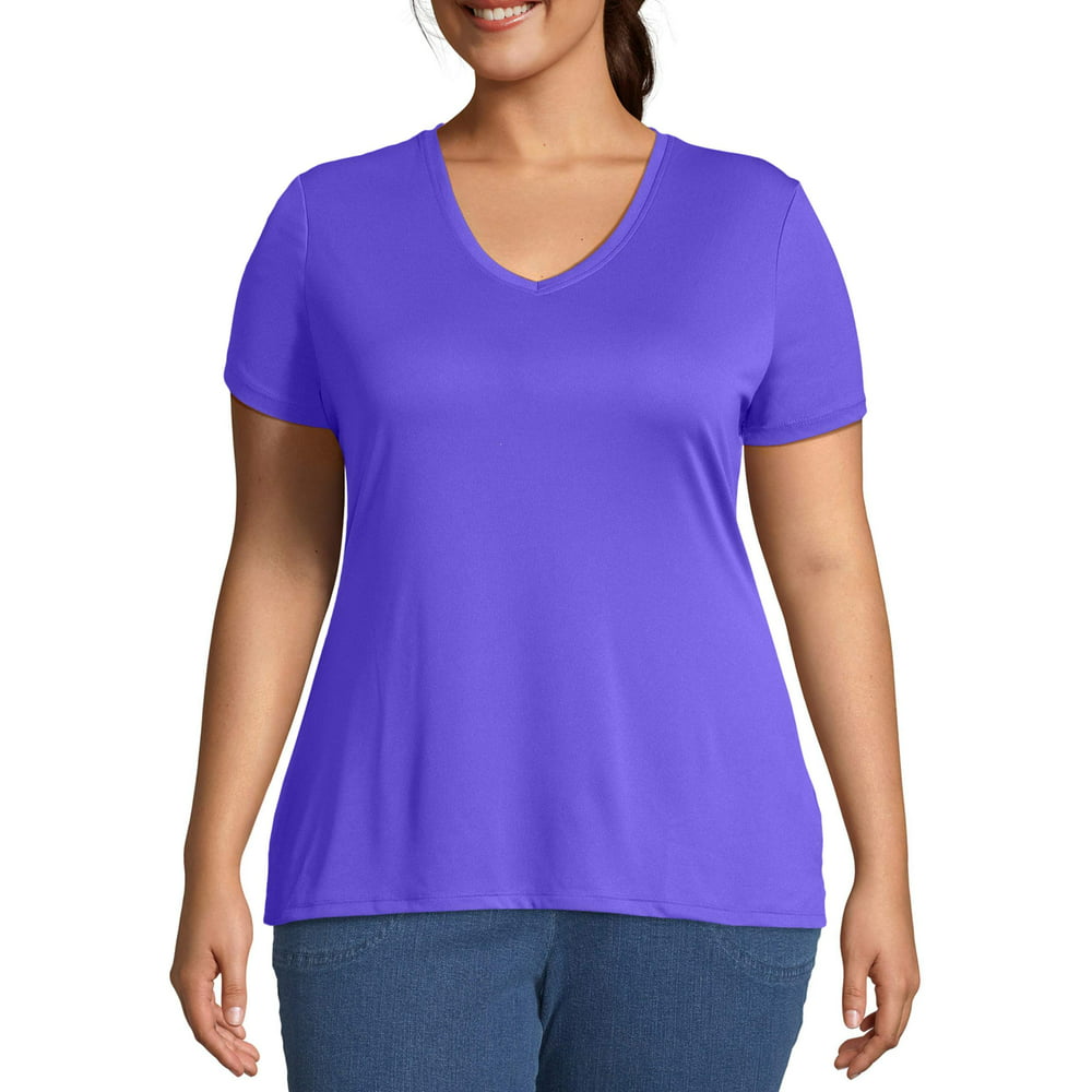 Just My Size - Just My Size Women's Plus Size Cool Dry V Neck Tee ...