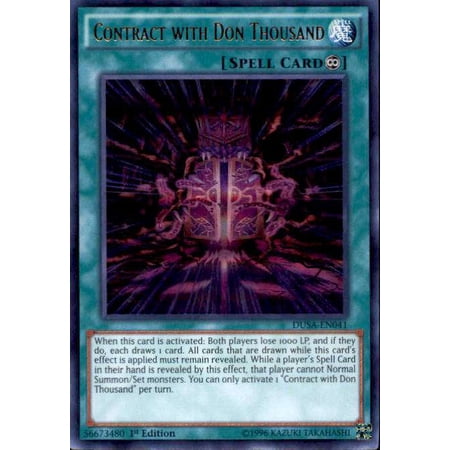 YuGiOh Duelist Saga Ultra Rare Contract with Don Thousand DUSA-EN041