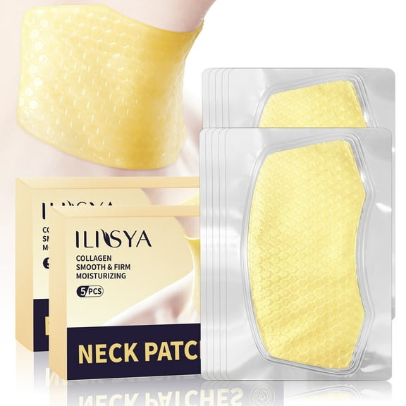 Collagen Neck Wrinkle Patches 10pcs Moisturizing And Firming, Golden Mask Hyaluronic Acid For Youthful Radiant Skin, Neck Mask Hydrating Patches For Holiday Gifts And Gatherings, 2 Boxes
