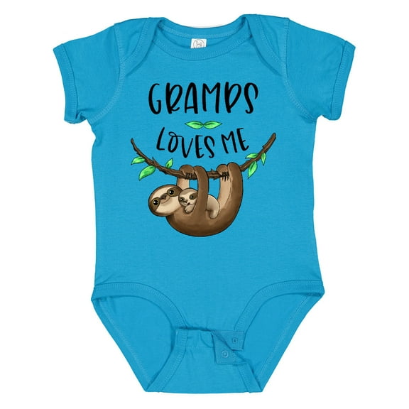 Inktastic Gramps Loves Me Cute Sloth and Baby Boys or Girls Baby Bodysuit