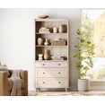 thumbnail image 4 of WAMPAT 3-Tier Bookshelf, 3 Drawers, 72" Tall Bookcase, Farmhouse Library Bookshelves, Wood Bookshelves for Living Room, Kitchen,Light Oak, 4 of 8