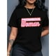 thumbnail image 1 of Camiseta Para Mujer De Verano Cuello RedondoWomen'S "Phenomenal Woman" Graphic Tee, Casual Crew Neck Short Sleeve T-Shirt, Polyester Knit Fabric, Medium Stretch, 180gsm, Spring/Summer/Fall Fashion T, 1 of 5