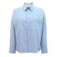 thumbnail image 1 of Blusa George para Mujer, Oversized con manga Larga, Estampado a Rayas Beige Talla ECH, 1 of 4