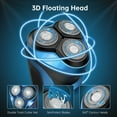 thumbnail image 4 of 4D Electric Shaver for Men, IPX7 Waterproof Electric Razor Dry Wet Rotary Face Shaver Rechargeable Cordless Travel Beard Trimmer w/ LED Display & Charging Stand & Pop Up Trimmer for Dad Husband, 4 of 7