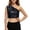 Black, variant on Girls Sequin Cut Crop Top Shimmering Square Pattern Stage Performance Tee Streetwear Shirts Tees Tops Girls ,Blue,170/180