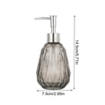 thumbnail image 3 of Textured Glass Soap Dispenser Refillable Liquid Hand Soap Bottle for Bathroom, 2.95x5.71 Inch, 3 of 6