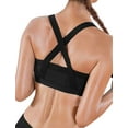 thumbnail image 3 of WLJ Women Colorblock Crossover Back Fitness Sports Bra, 3 of 4