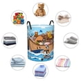 thumbnail image 4 of Balery Animals on Noah's Ark Floating Cesta de ropa redonda con asas, impermeable, independiente, para ropa, juguetes, dormitorio y familia-Medium, 4 of 6