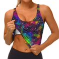 thumbnail image 3 of Picia Bright Universe Sports Bra for Women,Padded Strappy Sports Bras Medium Support Yoga Bra with Removable Cups,Running Yoga Bra-XX-Large, 3 of 9