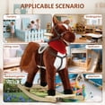 thumbnail image 6 of Trendix Plush Rocking Horse Toy with Interactive Sounds, Wooden Rockers, Wagging Tail Rocking Chair, 50kg Load Capacity, 23" Height, Light Brown (Battery not included), 6 of 8