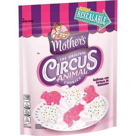 (2 Pack) Mother's The Original Circus Animal Resealable Snack Cookies 11 oz