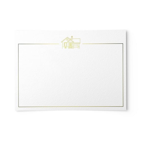50 Gold Real Estate Home Notecards, 4x6 inches