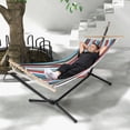 thumbnail image 3 of JWRWEFA Portable Hammock with Stand and Carrying Bag, Heavy Duty Hammock Stand for Backyard, Patio or Garden, Outdoor Hammock Supports up to 330 lbs, 3 of 9