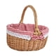 thumbnail image 5 of Cesta de picnic de mimbre con asa, cesta tejida a mano para envolver regalos, cesta de almacenamiento S rojo blanco, 5 of 9