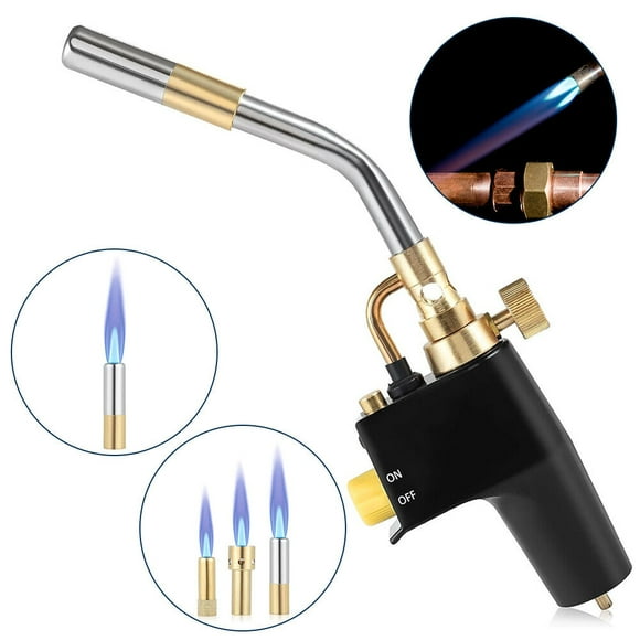Professional High-Intensity Propane Torch, Welding Torch with Ergonomic Handle Design, for Mapp-Propane-Gas, Adjustable Flame Control, Piezo Ignition, Heavy-Duty Built