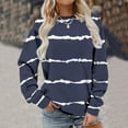 thumbnail image 4 of Usmixi Sale Sweatshirt for Women Womens Crewneck Sweatshirts Fall Lightweight Plus Size Loose Ladies Fashion Pullover Tops Winter Trendy Striped Print Round Neck Long Sleeve Blouses, 4 of 6