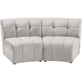thumbnail image 1 of Meridian Furniture Limitless Cream Velvet Modular Loveseat, 1 of 8