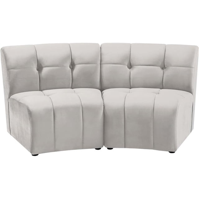 Meridian Furniture Limitless Cream Velvet Modular Loveseat