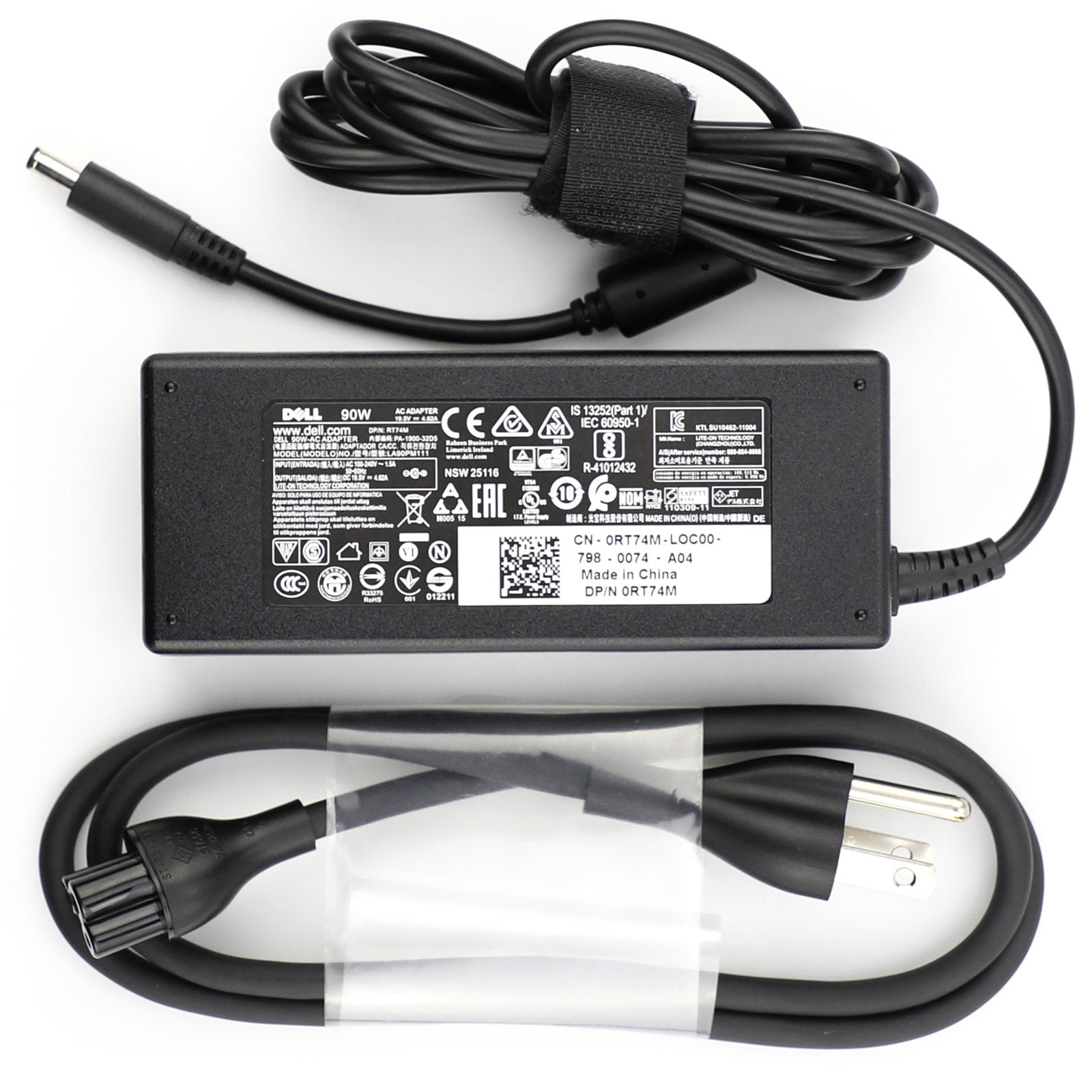 Dell AC Adapter, 90W, 19.5V, 3 Pin, 4.5mm, C6 Power Cord, Lot 6