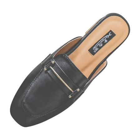 Caqnni Women s Slip On Loafers Shoes Comfortable Walking Moccasin Flat Shoes Dress Shoes Flats Shoes (8 Black)