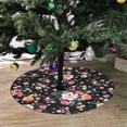 thumbnail image 2 of FMSHPON Trendy Floral Roses Xmas Christmas Tree Skirt Stand Mat for Holiday Party Decoration Indoor Outdoor 48 inches, 2 of 3