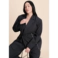 thumbnail image 3 of ELOQUII Women's Plus Size Zip Hem Pinstripe Blazer, 3 of 6