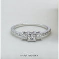 thumbnail image 4 of Dazzlingrock Collection 1.50 Carat (ctw) Sterling Silver Round & Princess Cut Cubic Zirconia Bridal Ring 1 1/2 CT, Size 7, 4 of 4
