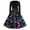 Multicolor #020, variant on Women's Halloween Dress Castle Hepburn Long Sleeve Fashion Swing Dress Skeleton Printed V-Neck Vintage Tea Length Dress with Belt 3XL