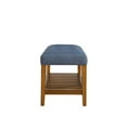 thumbnail image 2 of ACME Charla Wood and Fabric Bench in Blue and Oak, 2 of 4