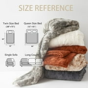 Faux Fur Throw Blanket, Super Soft Cozy Blanket, Luxury Fluffy Blanket Warm Bed Throw, Plush for Women, Camel 50 x 60