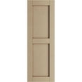 thumbnail image 2 of Ekena Millwork 15"W x 34"H Rustic Two Equal Panel Flat Panel Smooth Faux Wood Shutters (Per Pair), Primed Tan, 2 of 11