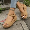 thumbnail image 7 of HAOTAGS Womens's Casual Walking Sandals Summer Wedge Sandals Khaki Size 8.5, 7 of 7