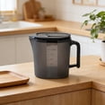 thumbnail image 4 of Graduated Refrigerator Cold Water Pitcher - Large Capacity Plastic Water Dispenser with Spigot & Filter, Leak-Proof Fruit Infuser Jug for Kitchen & Living Room, Dishwasher Safe (Black), 4 of 6