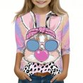 thumbnail image 2 of Lovzfmll Haut à Manches 3/4 Imprimé Mode pour Garçons et Filles, Col Rond Décontracté Tee pour Petites Filles 160, 2 of 5