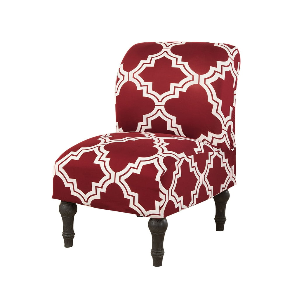 Gadotor Stretch Armless Wingback Chair Slipcover, Morocco Printed