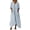 Light Blue, variant on V Neck Kaftan Maxi Dress, Women's Loose Fit Cotton Linen Sundress with Pockets, Casual Long Sleeve Oversized Boho Gown