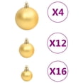 thumbnail image 4 of vidaXL Ensemble de 111 Boules de Noël Or Polystyrène, 4 of 5