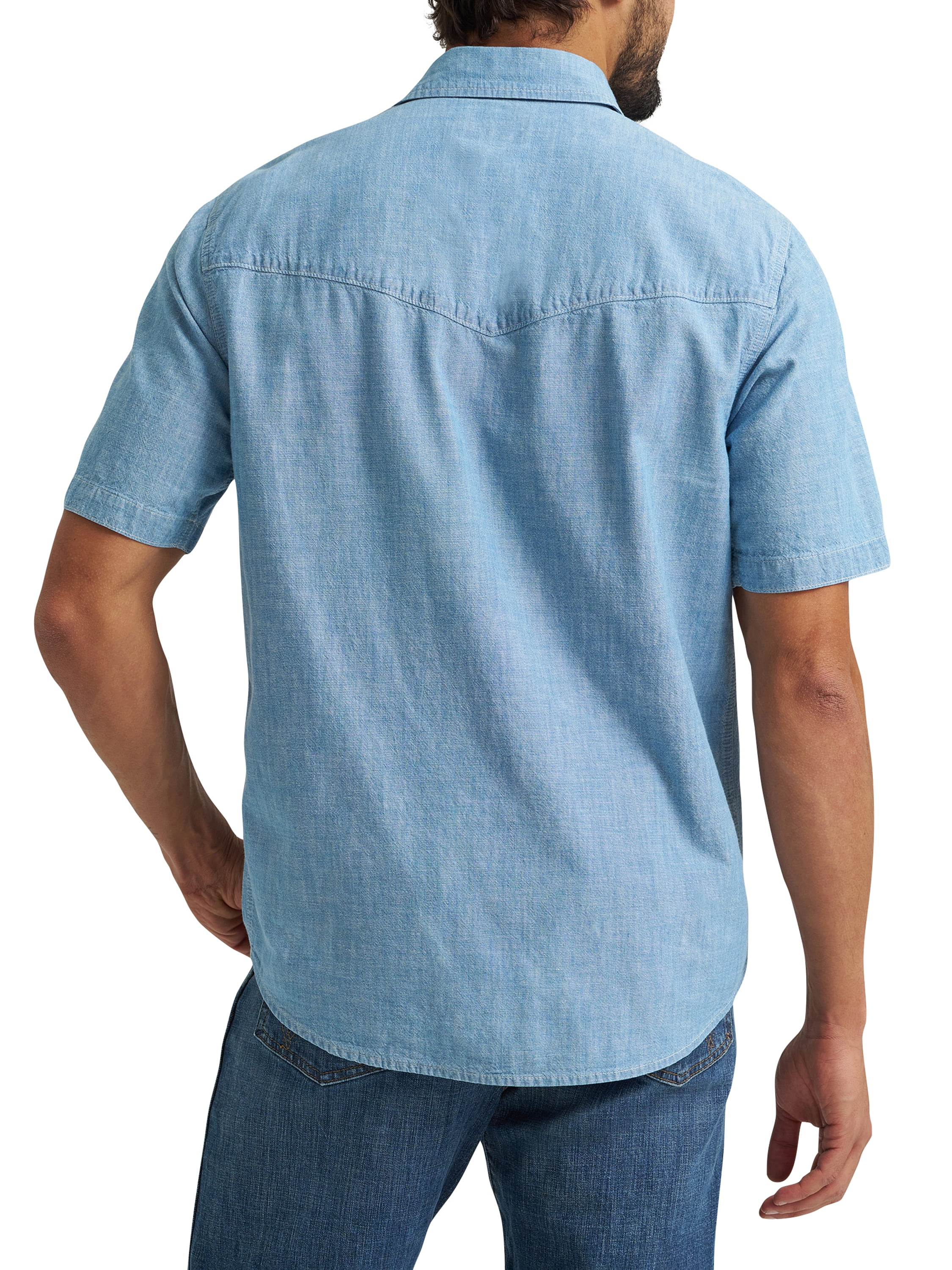 Wrangler® Men's Short Sleeve Denim Chambray Shirt