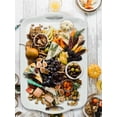 thumbnail image 6 of Extra Large Serving Tray with Handles, 20x13 inch, Set of 2 Melamine Platters for Serving Food, Turkey, Cookie, Rectangular Trays for Eating, Raised Dots Matt Finished, Dishwasher Safe, White, 6 of 7