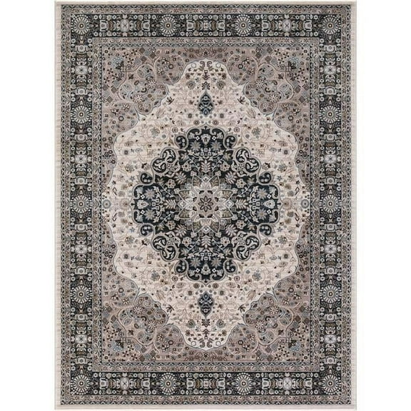 Concord Global Kashan Medallion - Ivory - 7 ft. 10 in. x 9 ft. 10 in.