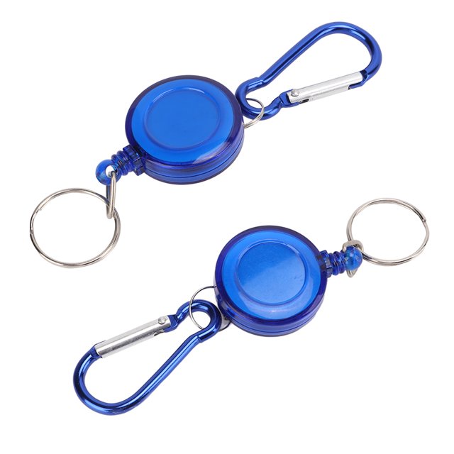 Porte-clés Antivol Télescopique, Porte-Clés Rétractable Boucle Légère Multifonction 3 Pcs Durable Compact Solide pour Extérieur Bleu, Vert, Violet