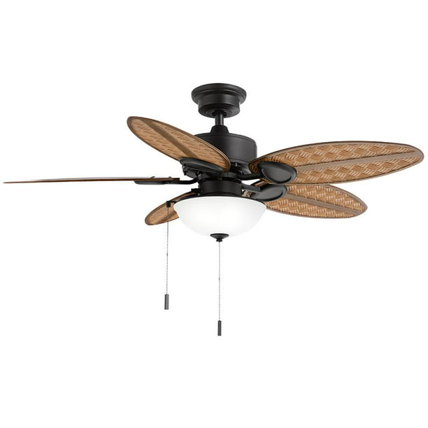 Hampton Bay Lakemoore 48 Led Indoor Outdoor Matte Black Ceiling Fan W Light Kit Com - What Size Bulbs Do Hampton Bay Ceiling Fans Use In Winter