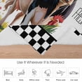 thumbnail image 6 of Abstract Farm Flannel Blanket for Bed,Travel and Camping, Rooster Cow Sunflower Black White Check Super Soft Cozy Blanket for All Seasons 32"x48", 6 of 7
