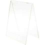 Plymor Clear Acrylic Folded A-Frame Holder for 2 Signs or Photos, 11" H x 8.5" W x 6" D