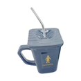thumbnail image 2 of Taza de café divertida con diseño de sartén en cuclillas, regalos ingeniosos, agarre cómodo y personalidad. gris con paja, 2 of 9