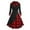 Red, variant on Women Long Sleeve Fall Drees for Women Gothic Vintage Plaid Panel Hooded Button Retro Dark Midi Dress