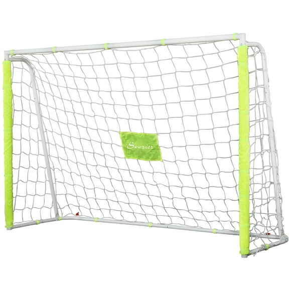 Soozier 6ft x 4ft Soccer Goal Net with Metal Frame, Easy Assembly, Yellow