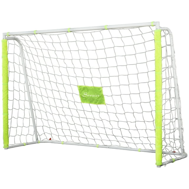 CoSoTower 6ft x 4ft Soccer Goal Net with Metal Frame, PE Mesh, Ground Stakes, Easy Assembly, Yellow