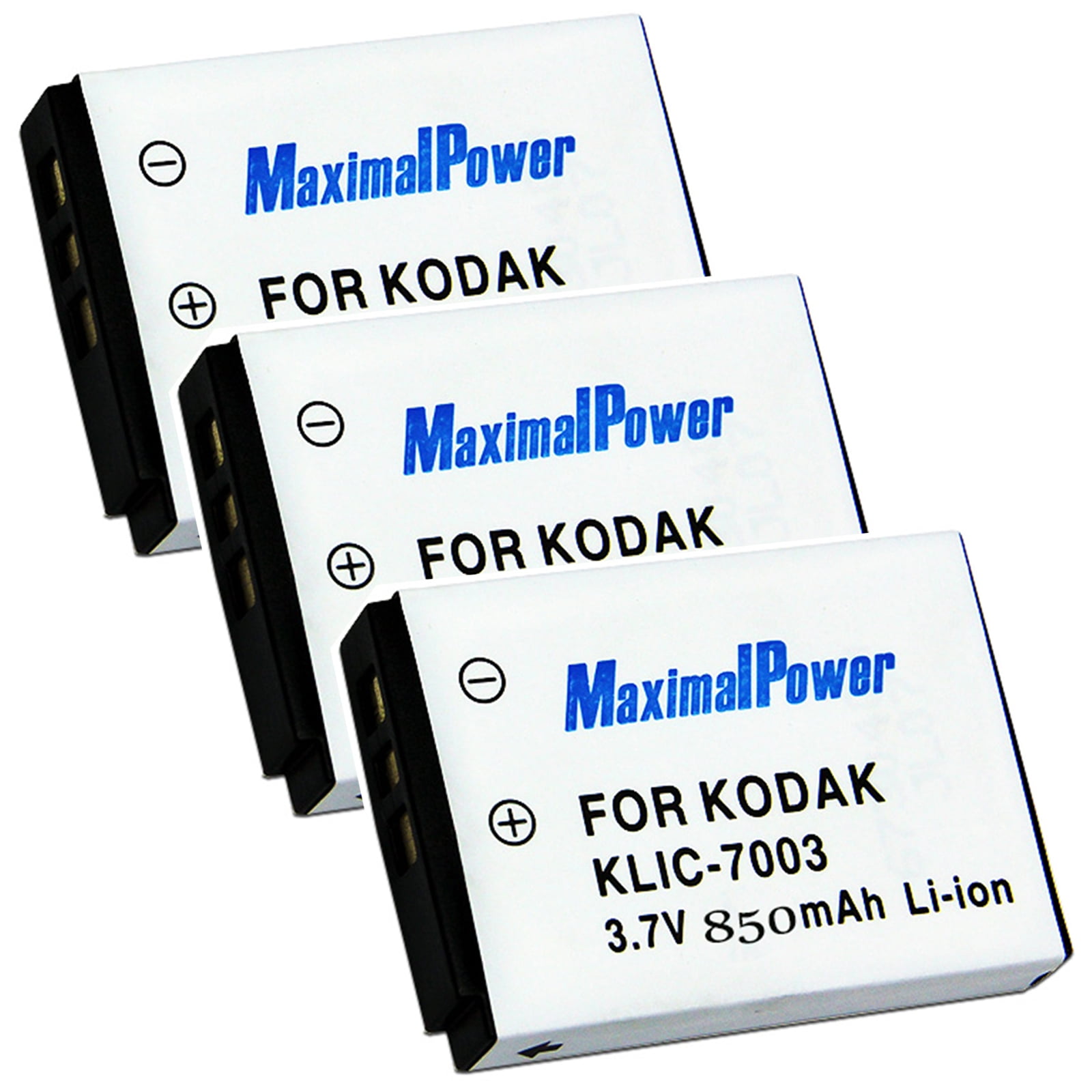 MaximalPower Camera Battery (3 Pack) Kodak KLIC7003 EasyShare V803